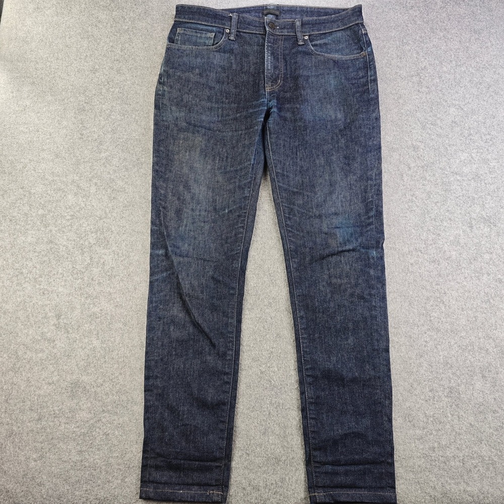 Uniqlo Slim Fit Stretch Jeans Mens 32x34 Dark Wash Blue Denim Casual Pants